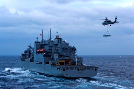 USNS Amelia Earhard underway in the Philippine Sea. (8202190191)