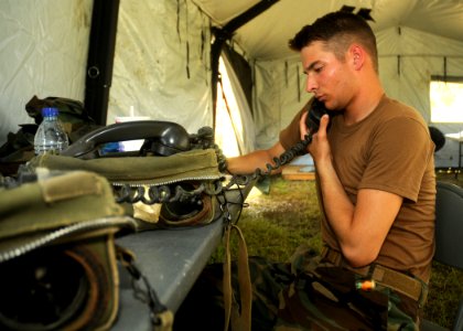 US Navy 100519-N-9564W-036 Equipment Operator Constructionman Jonathan Horner, assigned to Naval Mobile Construction Battalion (NMCB) 74, Alfa Company,