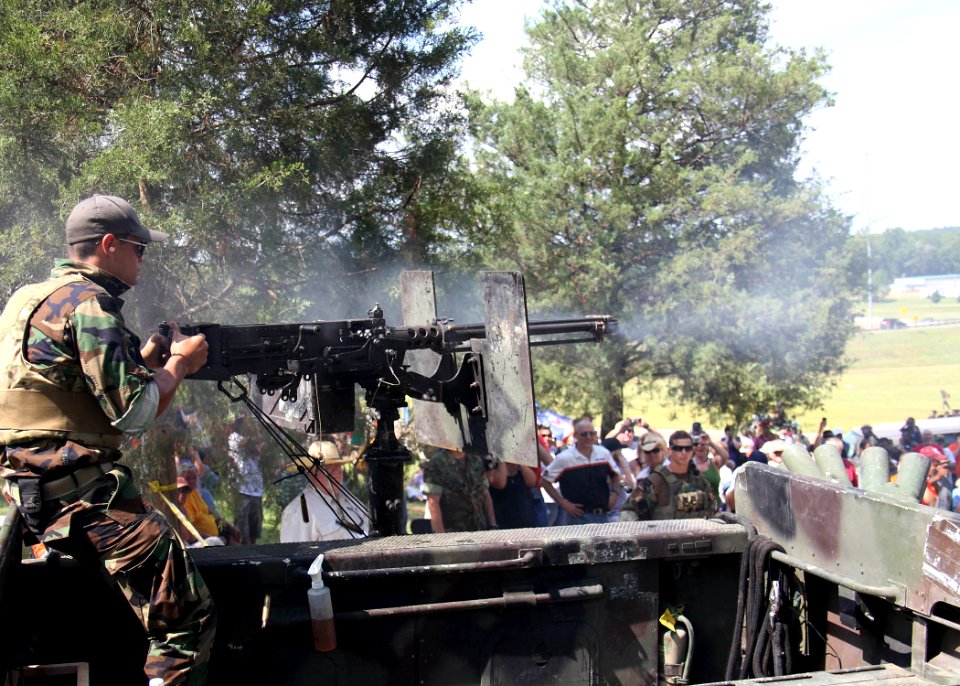 US Navy 100522-N-4205W-005 A special warfare combatant-craft crewmen assigned to Special Boat Team 22 conducts a blank fire immediate action drill with his GAU-17 machine gun