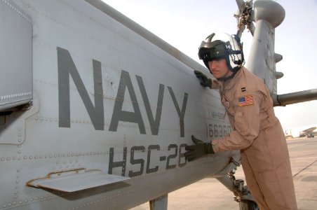 US Navy 100526-N-5821P-103 Lt. Jeremy Steffen, a pilot assigned to the Desert Hawks of Helicopter Sea Combat Squadron (HSC) 26, Detachment 1