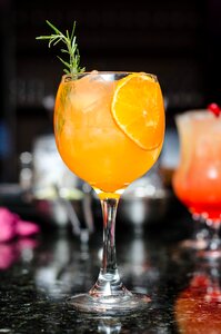 Orange beverages ice