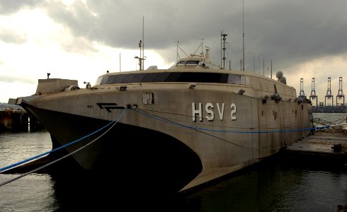 US Navy 100601-N-4971L-089 Swift (HSV 2) is moored in Balboa-Rodman, Panama photo
