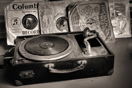 Vinyl retro turntable photo