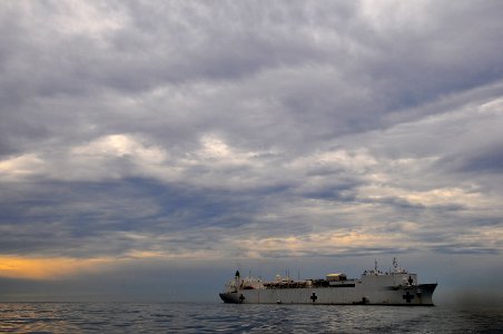 US Navy 100607-N-6597H-005 The Military Sealift Command hospital ship USNS Mercy (T-AH 19) at anchor outside of Quy Nhon