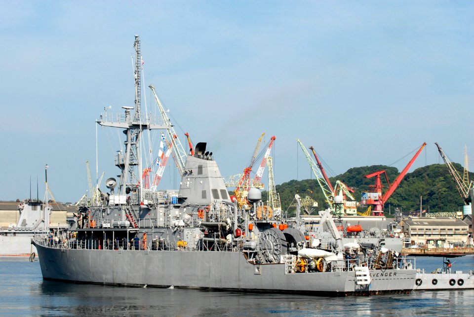 US Navy 100609-N-8335D-002 USS Avenger (MCM 1) departs Sasebo, Japan