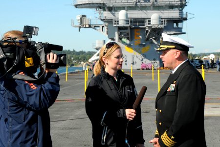 US Navy 100611-N-1004S-022 Capt. Kenneth J. Norton, from White Lake, Minnesota, commanding officer of the aircraft carrier USS Ronald Reagan (CVN 76) photo