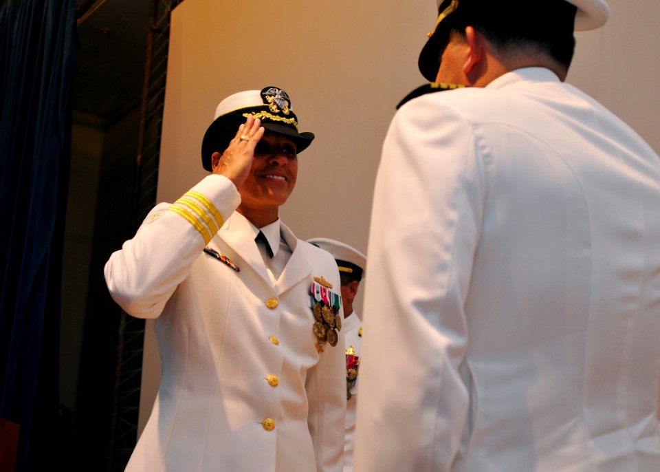 US Navy 100611-N-9095H-027 Cmdr. Laura R. Hatcher assumes command of Navy Expeditionary Intelligence Command (NEIC) from Capt. John M. Dullum