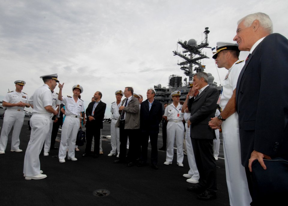 US Navy 100613-N-3705H-013 Capt. Joseph Clarkson, commanding officer of the Nimitz-class aircraft carrier USS Harry S. Truman (CVN 75),