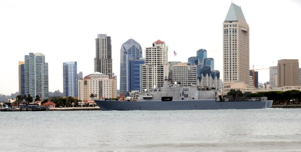US Navy 100616-N-2259P-037 USS Freedom (LCS 1) departs San Diego for a three-month deployment