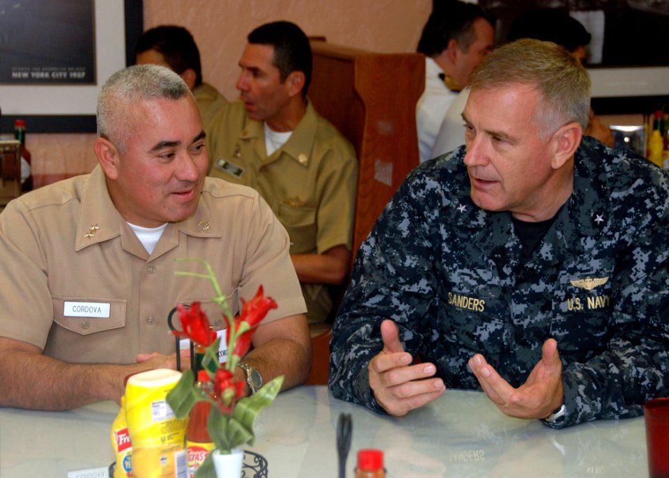 US Navy 100617-N-9806M-019 Officers speak during a PANAMAX 2010 planning exercise at U.S. 2nd Fleet maritime headquarters