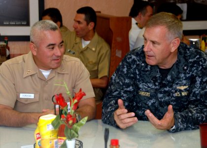 US Navy 100617-N-9806M-019 Officers speak during a PANAMAX 2010 planning exercise at U.S. 2nd Fleet maritime headquarters