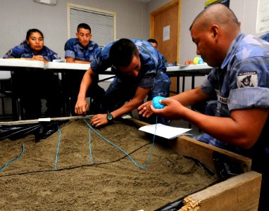 US Navy 100615-N-9643W-215 Members of the Nicaraguan military prepare a 3D-model terrain during a subject matter expert exchange