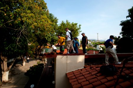 US Navy 100617-N-5319A-029 Sailors and Marines assigned to the amphibious transport dock ship USS New Orleans (LPD 18) conduct maintenance on an orphanage in Manzanillo, Mexico during a community service project