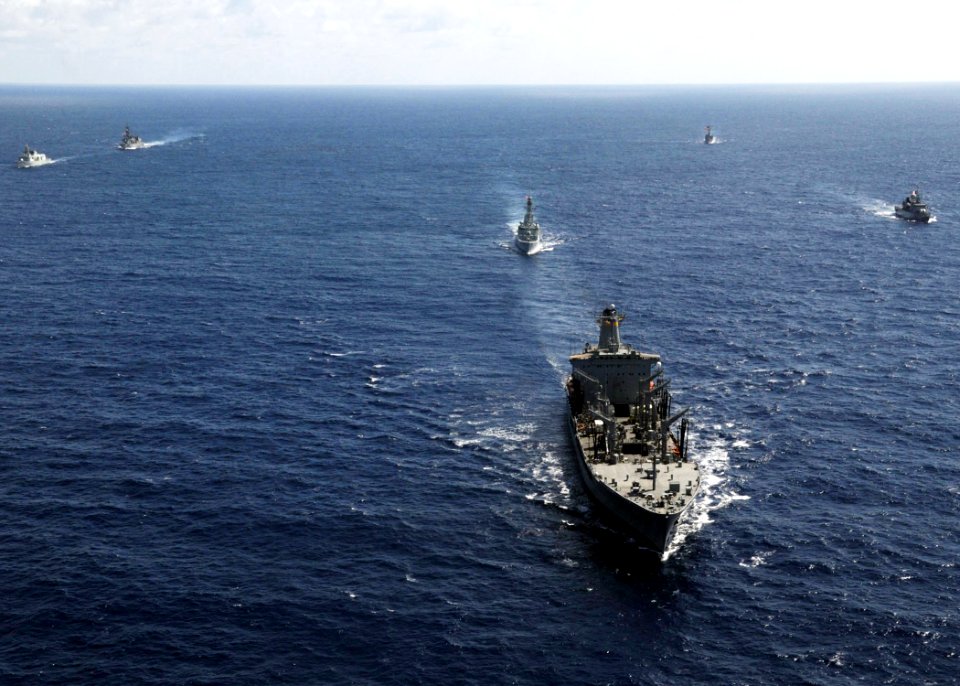US Navy 100619-N-3327M-226 Navy vessels from Australia, Canada, France, the United States and the Japan Maritime Self-Defense Force are underway in a divisional formation to Pearl Harbor for Rim of the Pacific (RIMPAC)