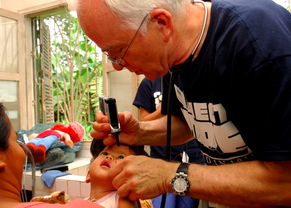 US Navy 100619-N-4044H-160 Dr. John Neale, a member of Project Hope, embarked aboard the Military Sealift Command hospital ship USNS Mercy (T-AH 19),