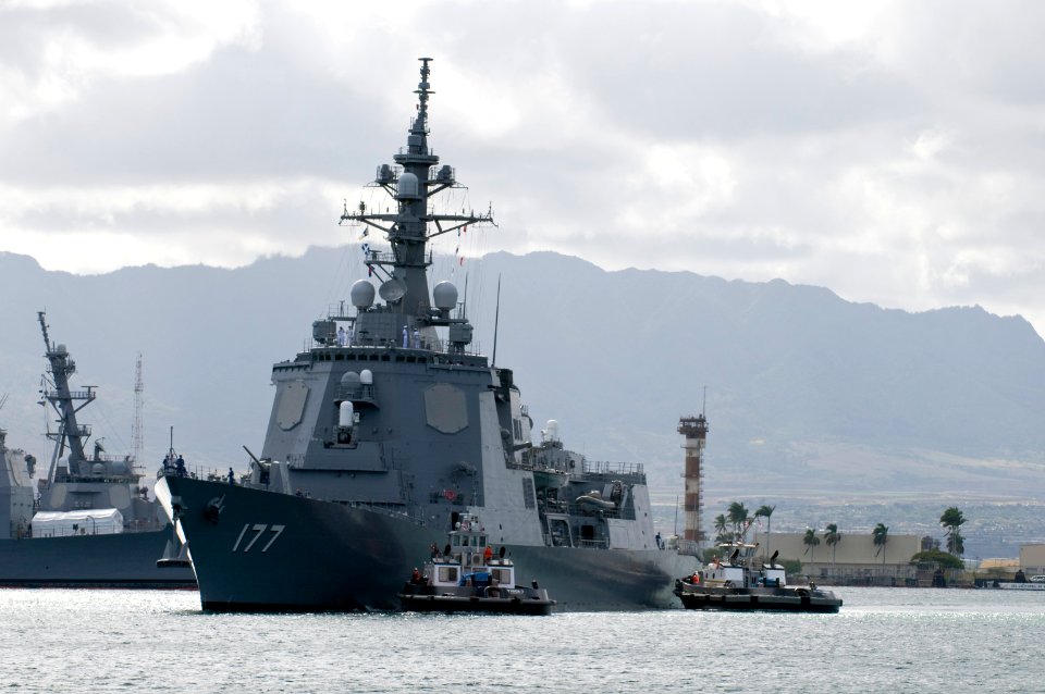 US Navy 100622-N-6674H-001 The Japan Maritime Self-Defense Force guided-missile destroyer JS Atago (DDG 177) arrives at Joint Base Pearl Harbor-Hickam for Rim of the Pacific (RIMPAC) 2010