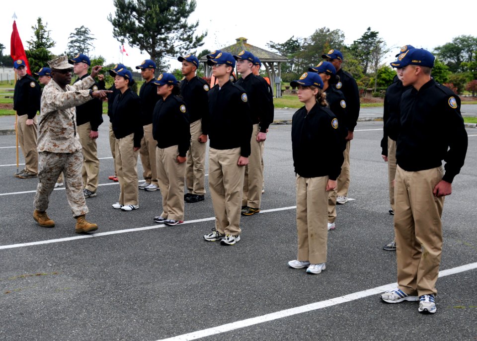 US Navy 100620-N-9860Y-006 Master Gunnery Sgt. Donald Wilborn, a retired Marine and a Naval Science instructor assigned to La Pine High School in Oregon,