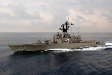 US Navy 100622-N-5319A-012 The Mexican navy frigate Arm Bravo (F 201) maneuvers off the coast of Manzanillo, Mexico during exercises