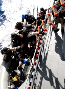 US Navy 100623-N-7638K-347 Sailors from the Oliver Hazard Perry-class frigate USS Taylor (FFG 50) visit, board, search and seizure (VBSS) team board the Croatian coast guard vessel Hrvatska Kostajnica (OB-64) during a joint tra
