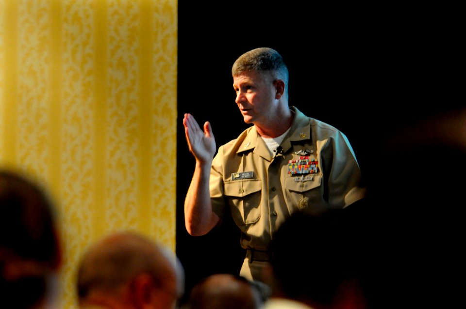 US Navy 100628-N-5214S-100 Master Chief Petty Officer of the Navy (MCPON) Rick D. West, speaks to Navy counselors on the first day of the 22nd Navy Counselors Association symposium