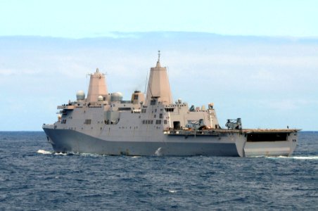 US Navy 100628-N-9301W-326 The amphibious transport dock ship USS New Orleans (LPD 18) is underway in the Pacific Ocean off the coast of Peru