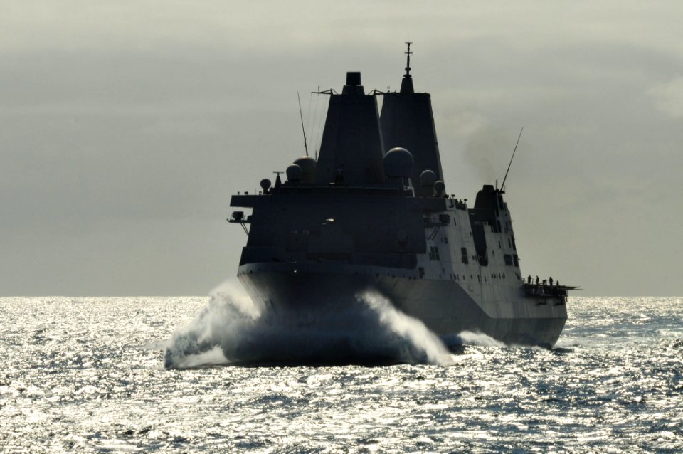 US Navy 100628-N-9301W-579 The amphibious transport dock ship USS New Orleans (LPD 18) is underway in the Pacific Ocean off the coast of Peru