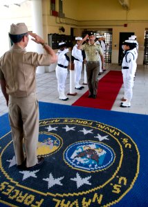 US Navy 100701-N-6138K-002 Vice Adm. Harry B. Harris Jr. salutes Italian army Lt. Gen. Francesco Tarricone