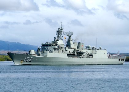 US Navy 100707-N-0641S-247 HMAS Warramunga (FFH 152) departs Joint Base Pearl Harbor-Hickam to support Rim of the Pacific (RIMPAC) 2010 exercises