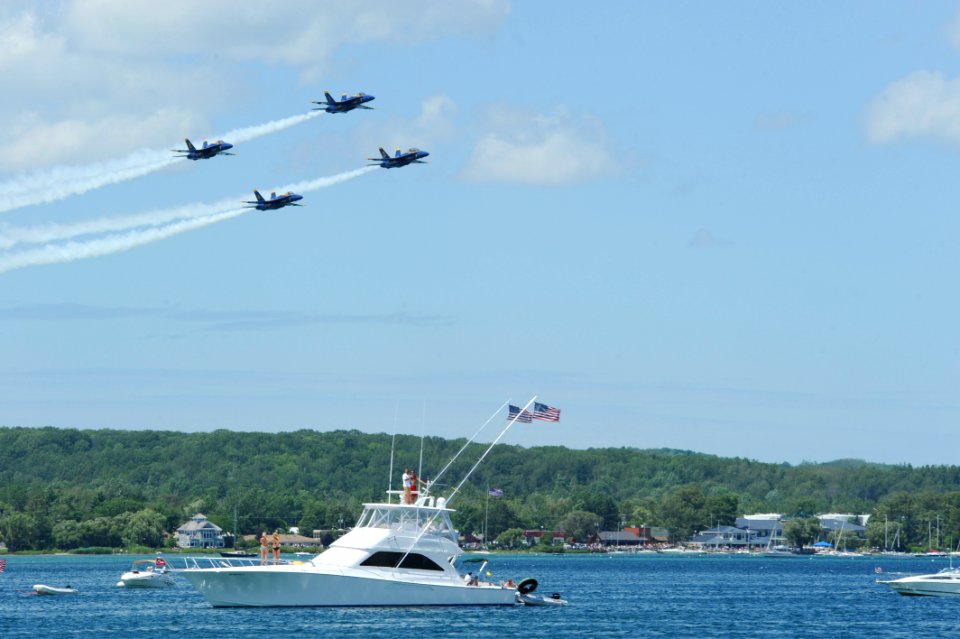 US Navy 100704-N-0092J-039 Pilots assigned to the U.S. Navy flight demonstration squadron, the Blue Angels, fly in F-A-18 Hornets