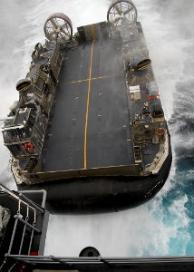 US Navy 100708-N-8283S-038 A landing craft air cushion enters the well deck of USS Boxer (LHD 4)