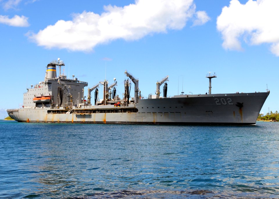 US Navy 100705-N-6854D-117 USNS Yukon (T-AO 202) pulls into Joint Base Pearl Harbor-Hickam to support Rim of the Pacific (RIMPAC) 2010 exercises