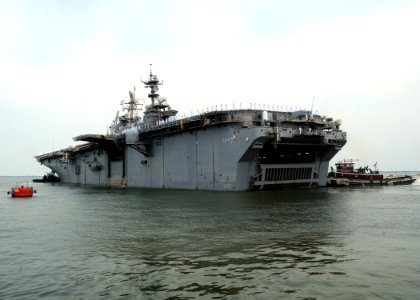 US Navy 100712-N-6764G-108 USS Iwo Jima (LHD 7) departs Naval Station Norfolk for a four-month humanitarian civic assistance (HCA) mission to Central and South America and the Caribbean