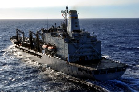 US Navy 100708-N-7042V-015 USNS Guadalupe (T-AO 200) transits alongside USS Ronald Reagan (CVN 76) as it prepares for a replenishment at sea