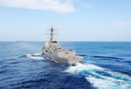 US Navy 100709-N-6003P-017 USS Winston S. Churchill (DDG 81) cruises into formation behind USS Harry S. Truman (CVN 75)