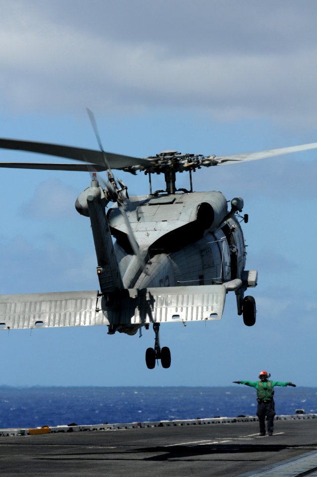US Navy 100710-N-3659B-337 An SH-60F Sea Hawk helicopter assigned to the Black Knights of Helicopter Anti-Submarine Squadron (HS) 4
