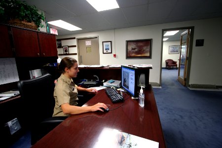 US Navy 100713-N-4482V-003 Naval Aircrewman Airman Jeannine McNamara, an administrative clerk at Naval Education and Training Command (NETC)