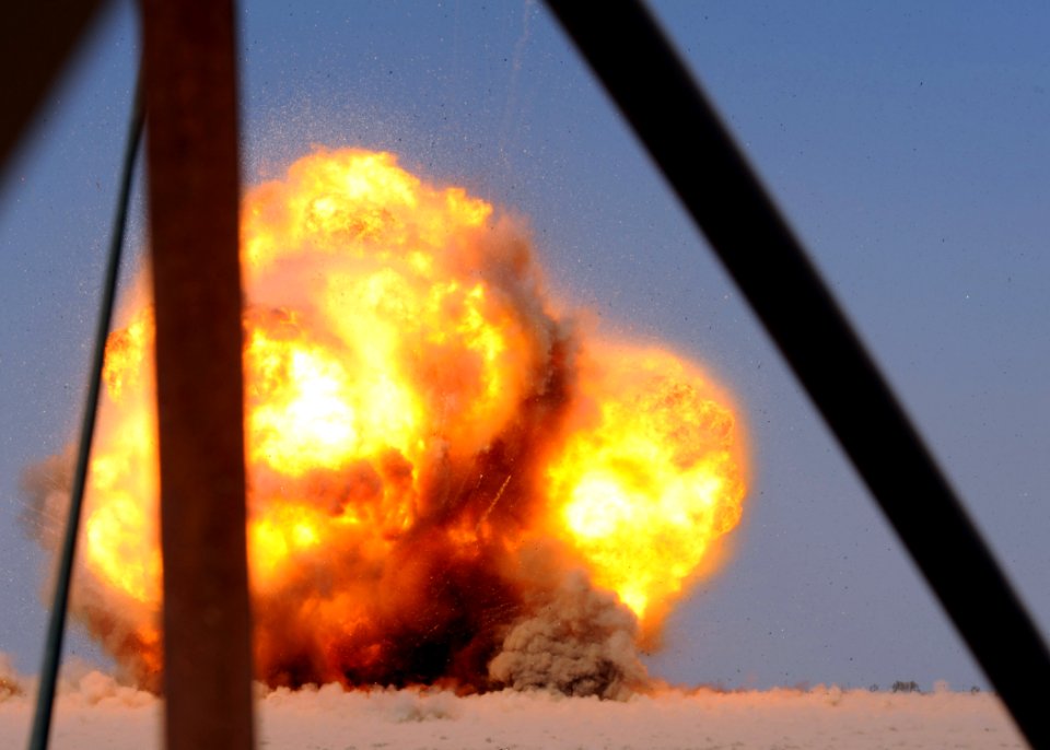 US Navy 100716-N-0879R-002 Sailors, along with members from the Iraqi National Police, detonate approximately 4,500 pounds of munitions
