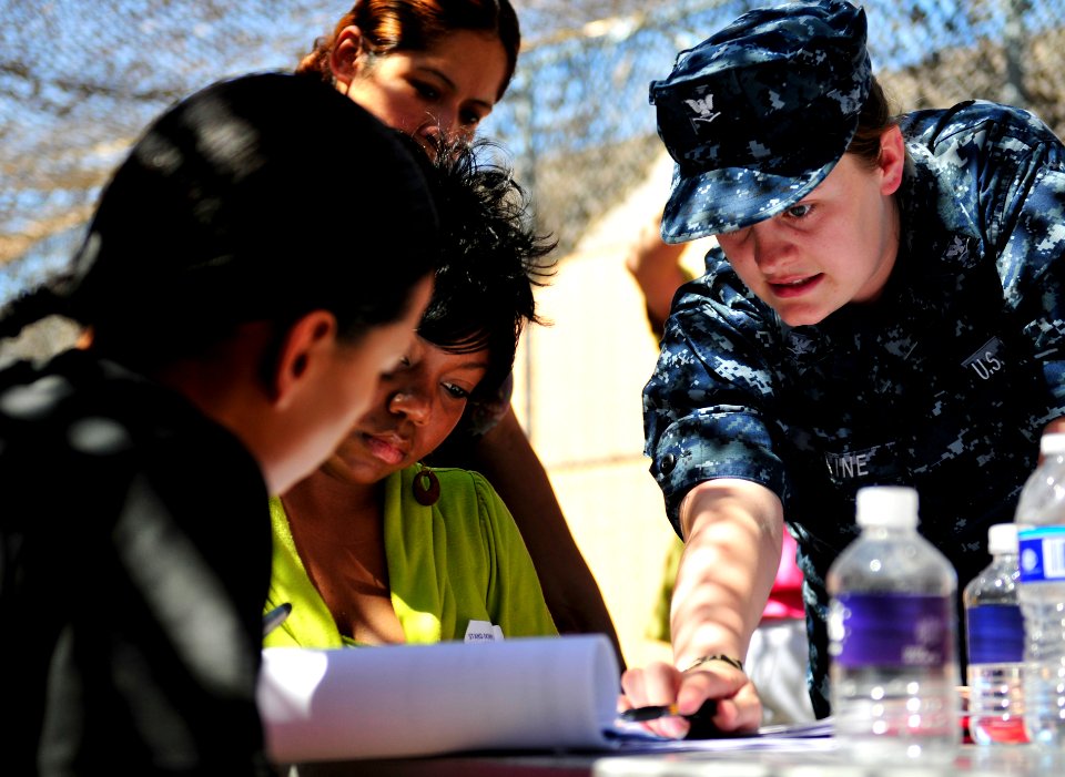 US Navy 100716-N-7981E-765 Quartermaster 3rd Class Terra Maine, assigned to Navy Legal Services Office Southwest