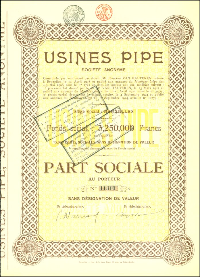 Usines Pipe 1924