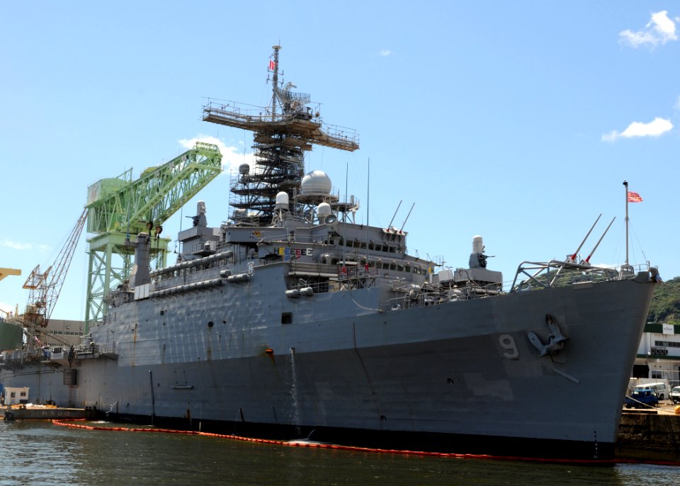 US Navy 100723-N-5538K-001 he forward-deployed amphibious transport dock ship USS Denver (LPD 9) undergoes minor repairs at Commander, Fleet Activities Sasebo. Denver is preparing for its 2010 fall patrol