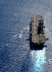 US Navy 100725-N-4153W-214 USS Iwo Jima (LHD 7) steams off the coast of Haiti