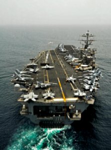 US Navy 100729-N-6003P-147 An F-A-18 Hornet conducts flight operations from the flight deck of USS Harry S. Truman (CVN 75)
