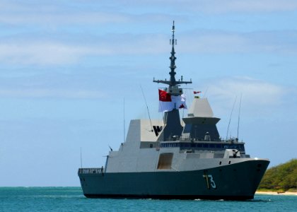 US Navy 100730-N-8539M-245 The Republic of Singapore Formidable-class multi-role frigate RSS Supreme (73) returns to Joint Base Pearl Harbor-Hickam after participating in Rim of the Pacific (RIMPAC) 2010 exercises