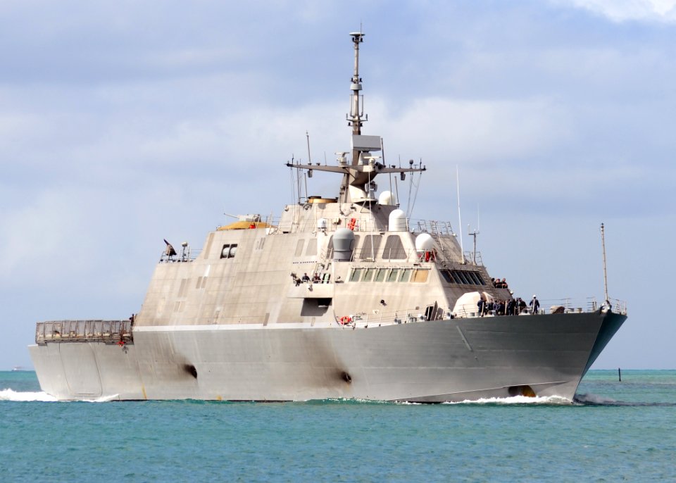 US Navy 100731-N-6854D-100 The littoral combat ship USS Freedom (LCS 1) returns to Joint Base Pearl Harbor-Hickam after participating in Rim of the Pacific (RIMPAC) 2010 exercises