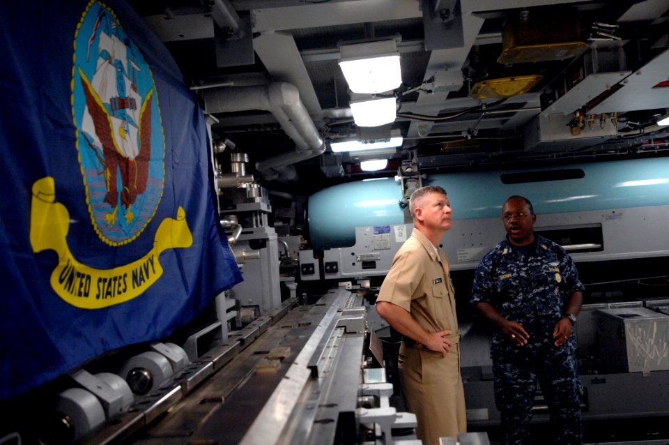 US Navy 100730-N-9818V-063 Master Chief Petty Officer of the Navy (MCPON) Rick West visits the crew of (PCU) Missouri (SSN 780)