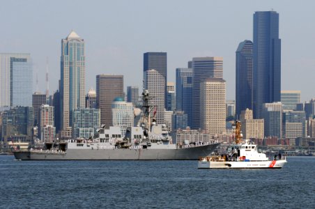 US Navy 100804-N-7783B-022 The Arleigh Burke-class guided-missile destroyer USS Kidd (DDG 100) arrives in Seattle to participate in the 61st annual Seattle Seafair Navy Week