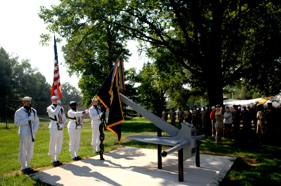 US Navy 100810-N-9818V-019 The U.S. Navy Ceremonial Guard presents the colors at the Armed Forces Retirement Home during a dedication ceremony for an anchor