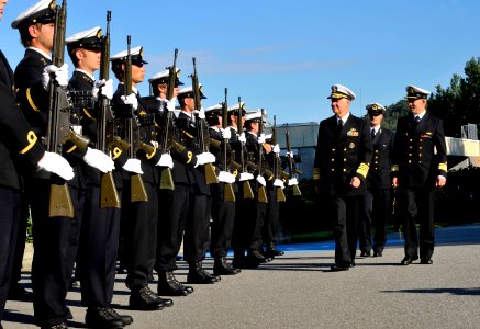 US Navy 100816-N-8273J-019 hief of Naval Operations (CNO) Adm. Gary Roughead inspects cadets of the Royal Norwegian Naval Academy while visiting Chief of the Royal Norwegian Navy Rear Adm. Haakon Bruun-Hanssen at Haakonsvern Na photo