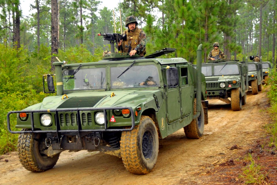US Navy 100819-N-4440L-089 Chiefs and officers assigned to Naval Mobile Construction Battalion (NMCB) 74 embark on a convoy mission during the NMCB-74 Khaki field training exercise