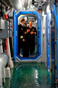 US Navy 100816-N-8273J-076 Chief of Naval Operations (CNO) Adm. Gary Roughead tours HNoMS Otto Sverdrup (F 312) while visiting Haakonsvern Naval Base in Bergen, Norway